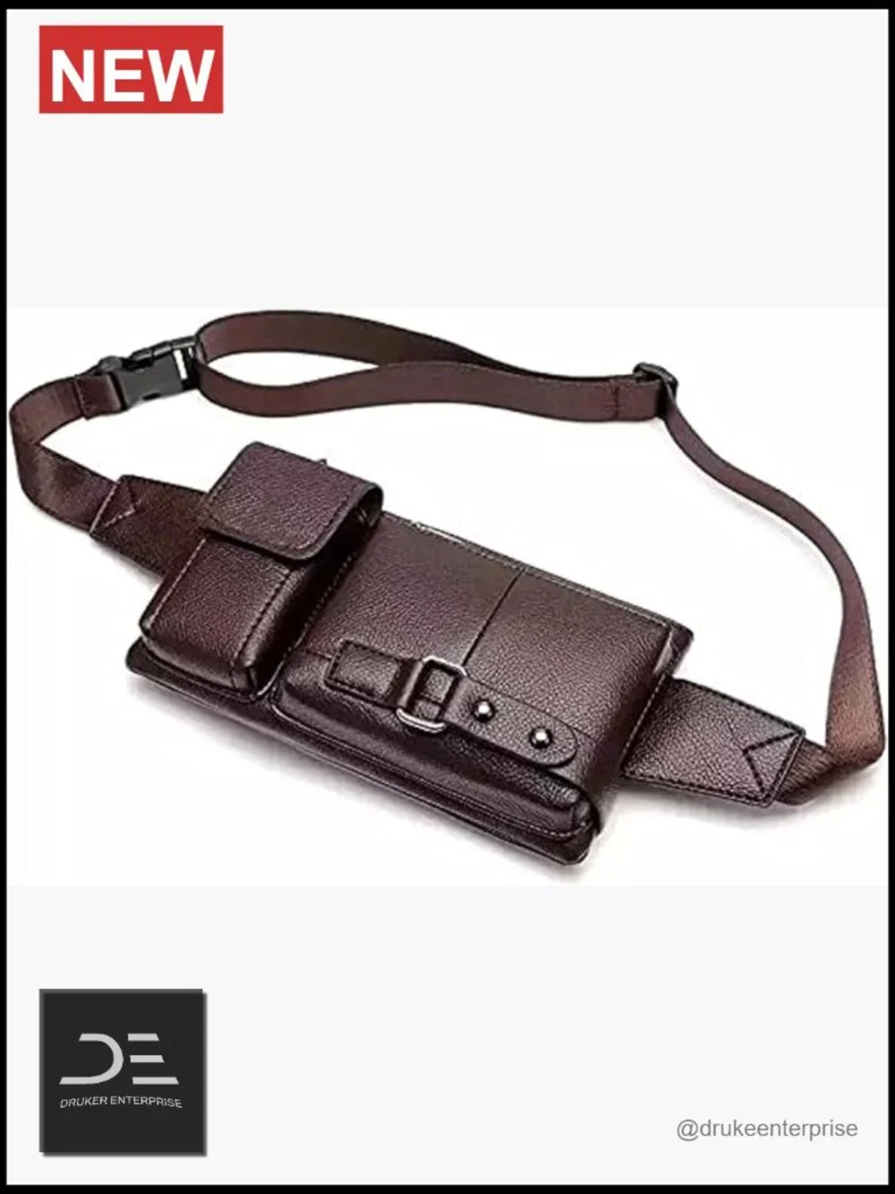 Leather Sling Bag Chest Crossbody Backpack Waterproof
